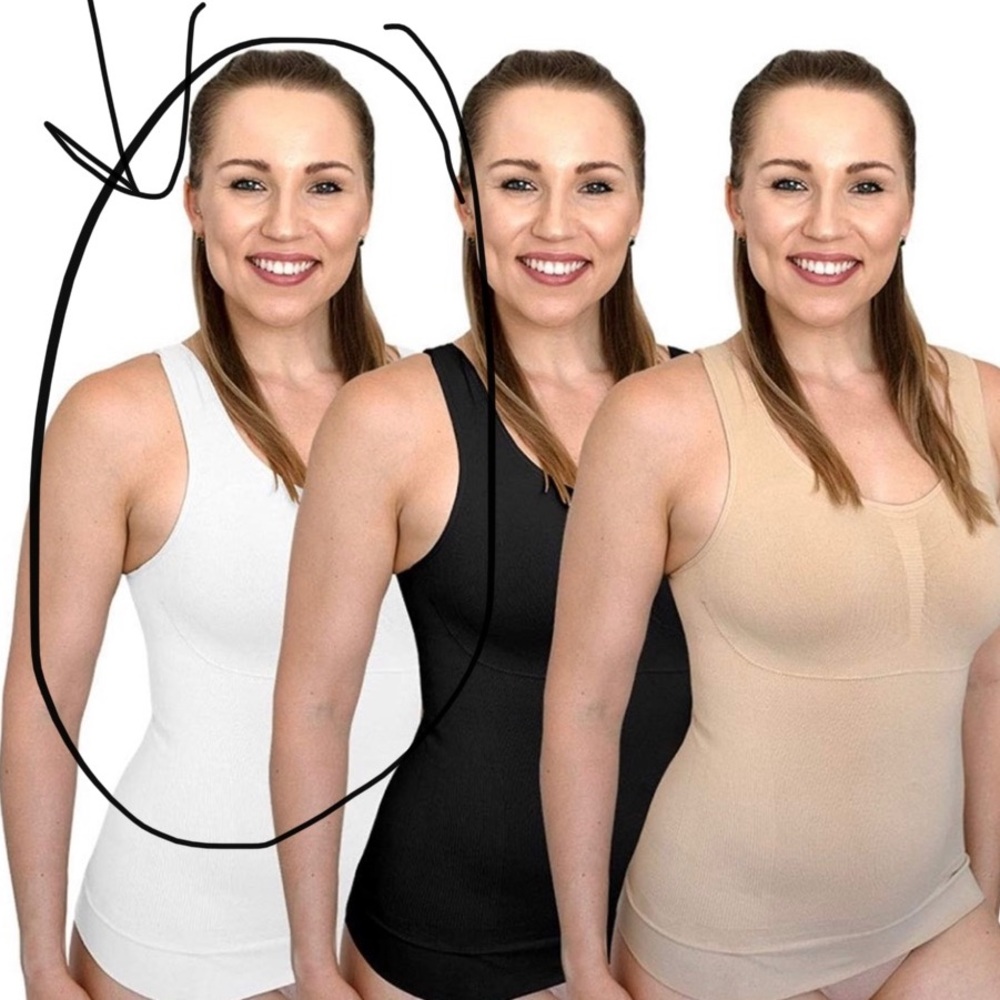 NWT WomanOcean Cami Body Shaper Waist Trimmer & Tummy Control-White-Small